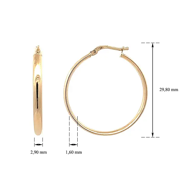 Элегантные круглые серьги из желтого золота