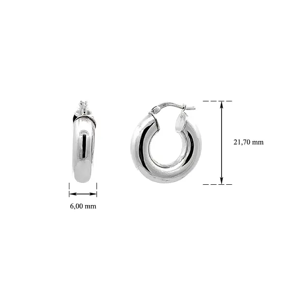 Круглые серьги из белого золота