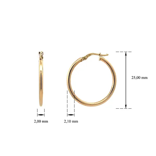 Золотые круглые серьги