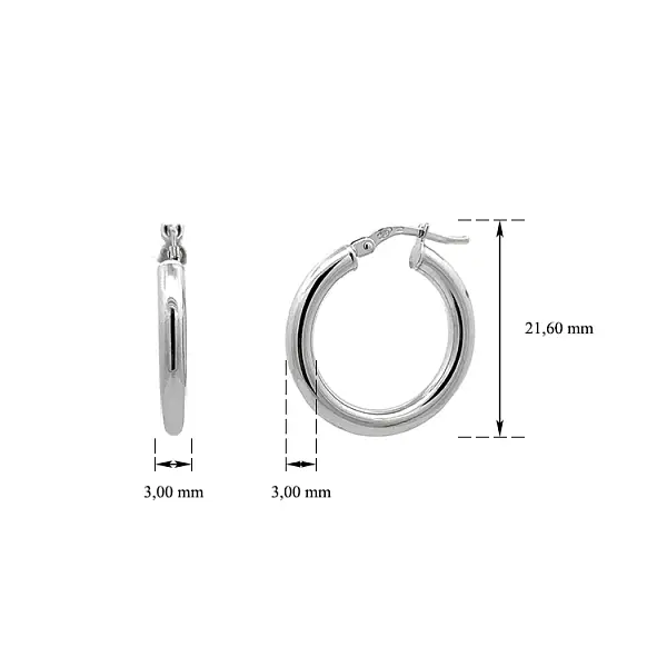 Круглые серьги из белого золота