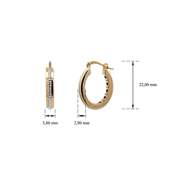 Круглые серьги из комбинированного золота