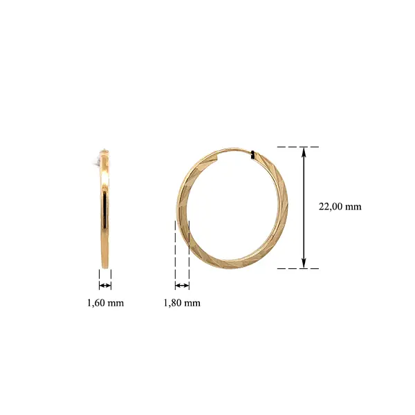 Золотые круглые серьги