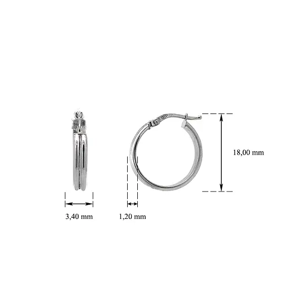 Круглые серьги из белого золота