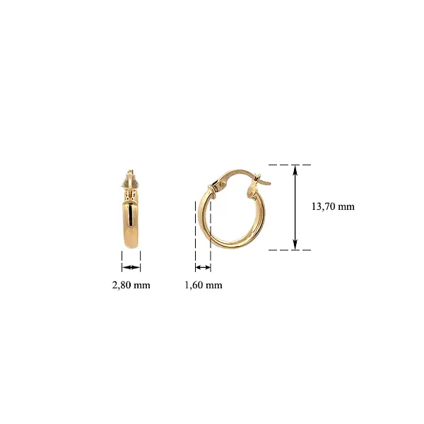 Золотые круглые серьги