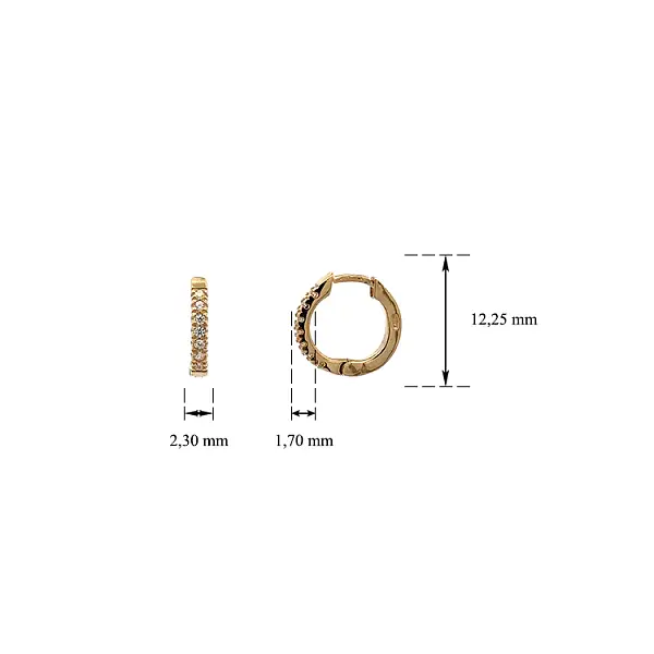 Золотые круглые серьги с цирконами