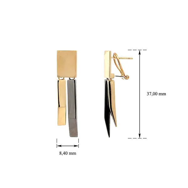 Золотые серьги-пусеты