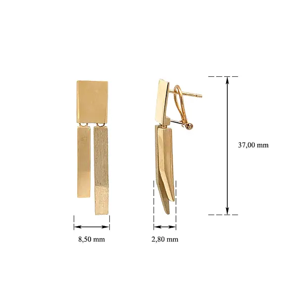 Золотые серьги-пусеты