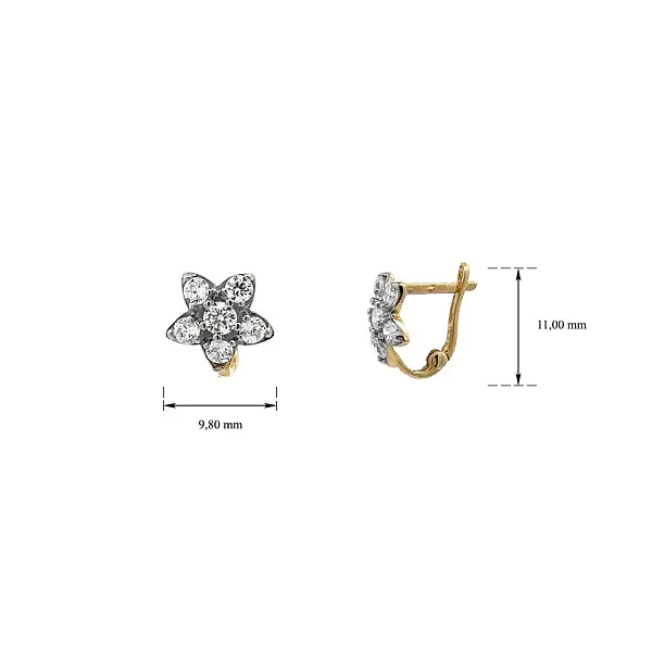 Золотые серьги с цирконами