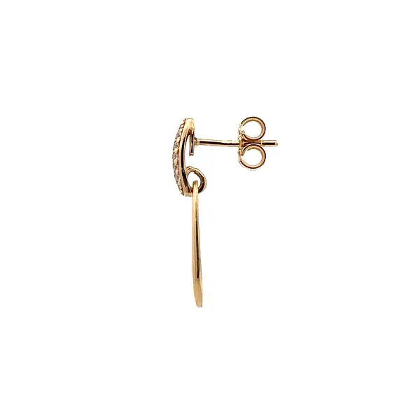 Золотые серьги-пусеты с цирконами