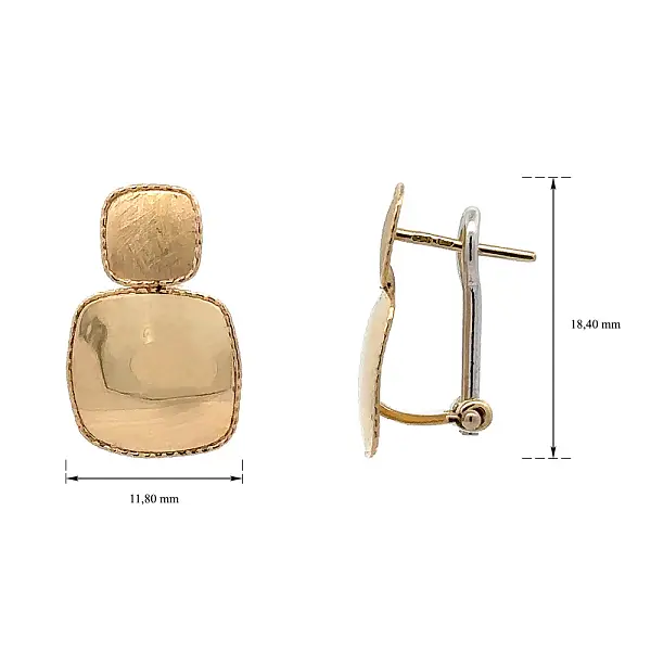 Серьги из комбинированного золота