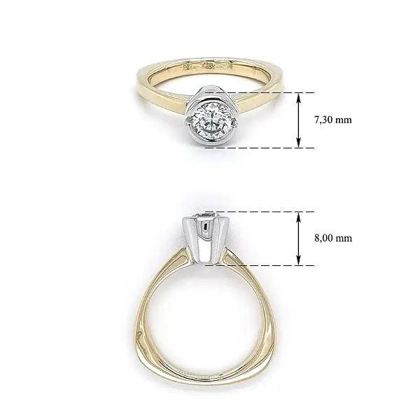 Золотое обручальное кольцо с цирконом