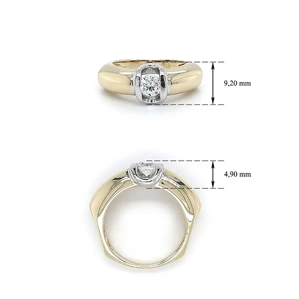 Кольцо с Цироном из комбинированного золота