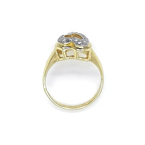 Золотое кольцо Сердце с цирконами