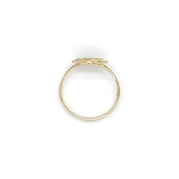 Золотое кольцо Hello Kitty с цирконами