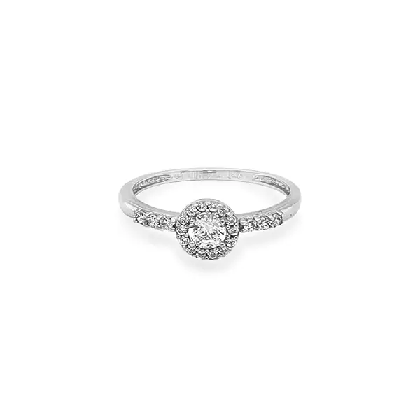 Золотое обручальное кольцо с цирконами