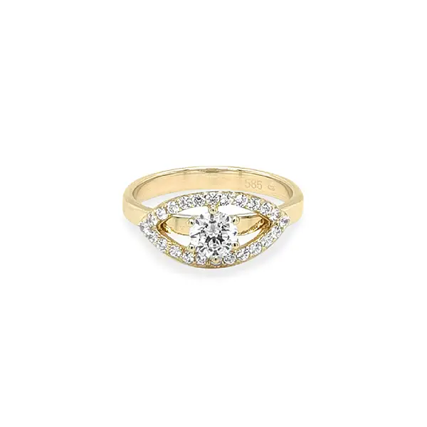 Золотое кольцо с цирконами