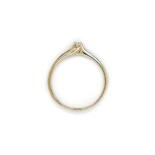 Золотое обручальное кольцо с цирконом