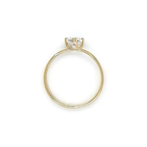 Золотое обручальное кольцо с цирконом