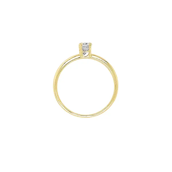 Золотое обручальное кольцо с цирконом