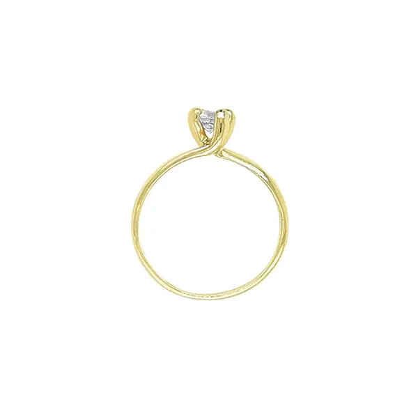 Золотое обручальное кольцо с цирконом