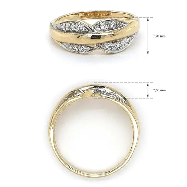 Золотое кольцо с цирконами