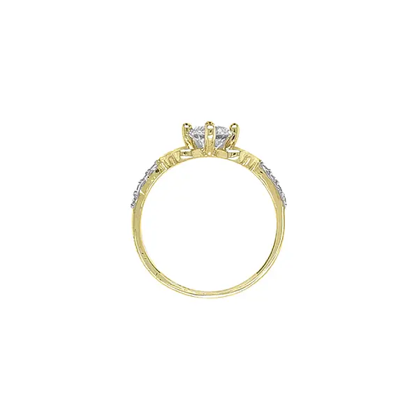 Золотое кольцо с кубическим цирконием