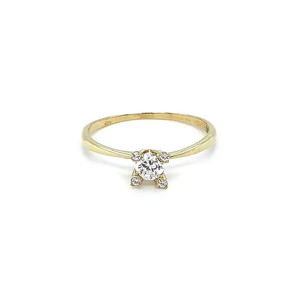 Золотое обручальное кольцо с цирконами