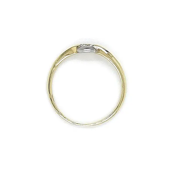 Обручальное кольцо с цирконом из комбинированного золота