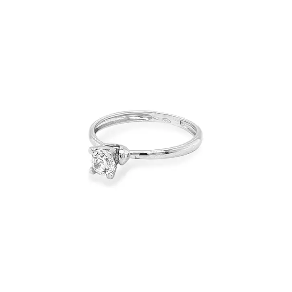 Золотое обручальное кольцо с цирконом