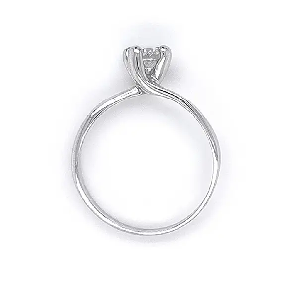 Помолвочное кольцо с цирконом из белого золота