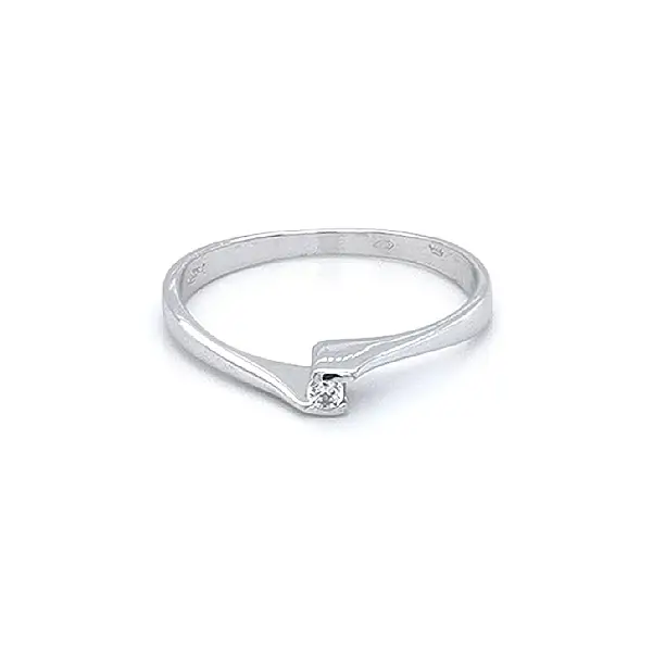 Помолвочное кольцо с цирконом из белого золота