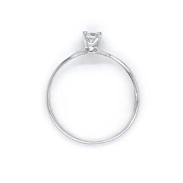 Помолвочное кольцо с цирконом из белого золота