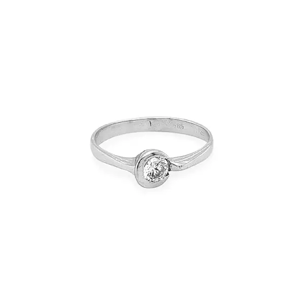 Золотое обручальное кольцо с цирконом