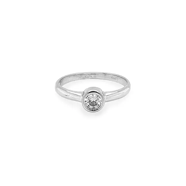 Золотое обручальное кольцо с цирконом