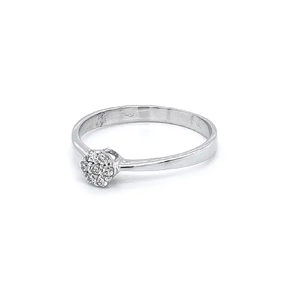 Кольцо с цирконами из белого золота