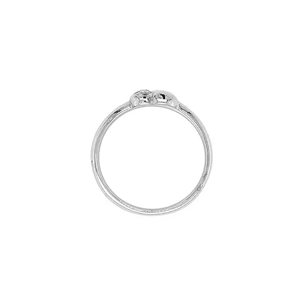 Золотое кольцо в форме сердца с цирконами