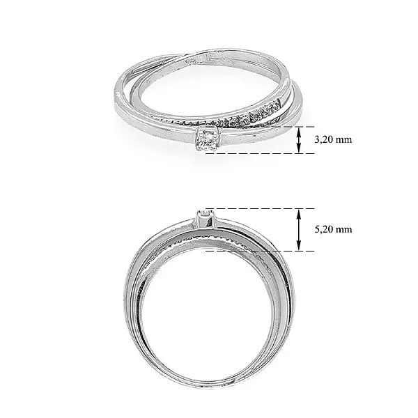 Золотое кольцо с цирконами