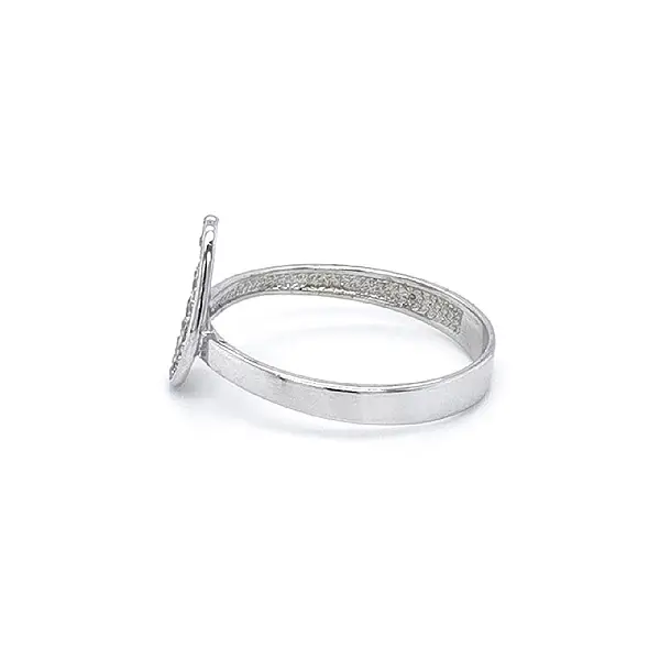 Кольцо с цирконами из белого золота