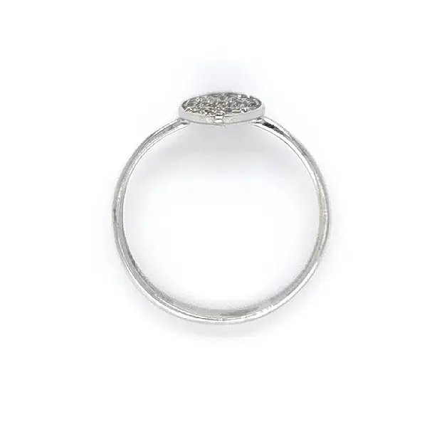 Кольцо с цирконами из белого золота