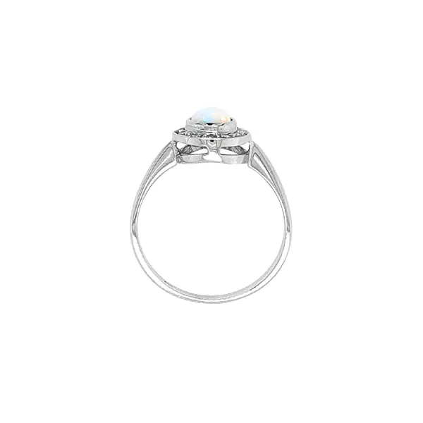 Золотое кольцо с опалом и цирконами