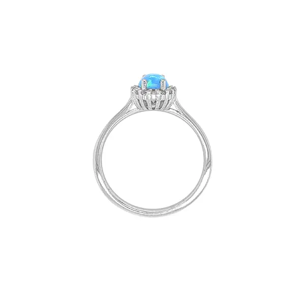 Золотое кольцо с опалом и цирконами