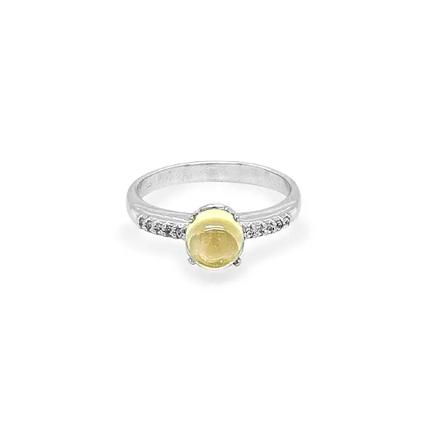 Золотое кольцо с кварцем и цирконием