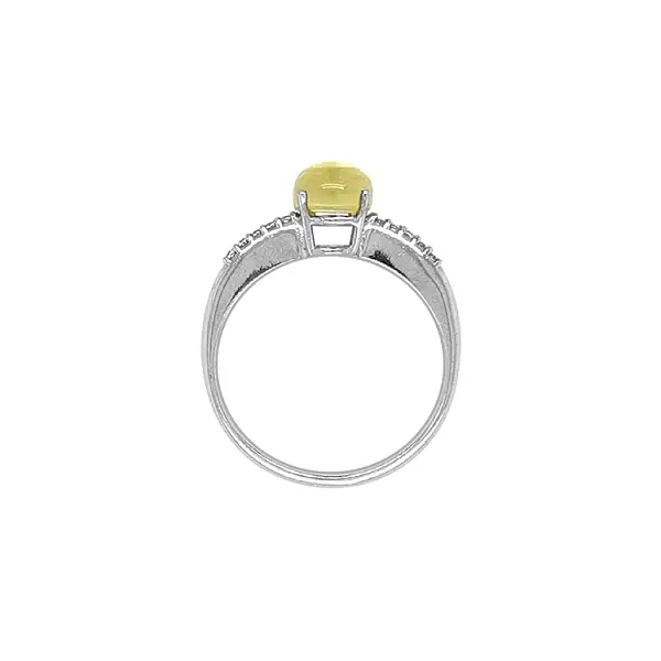 Золотое кольцо с кварцем и цирконием