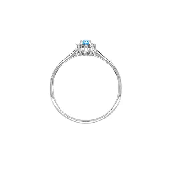 Золотое кольцо с голубым цирконом