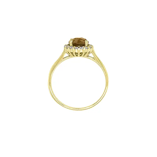 Золотое кольцо с цветными камнями