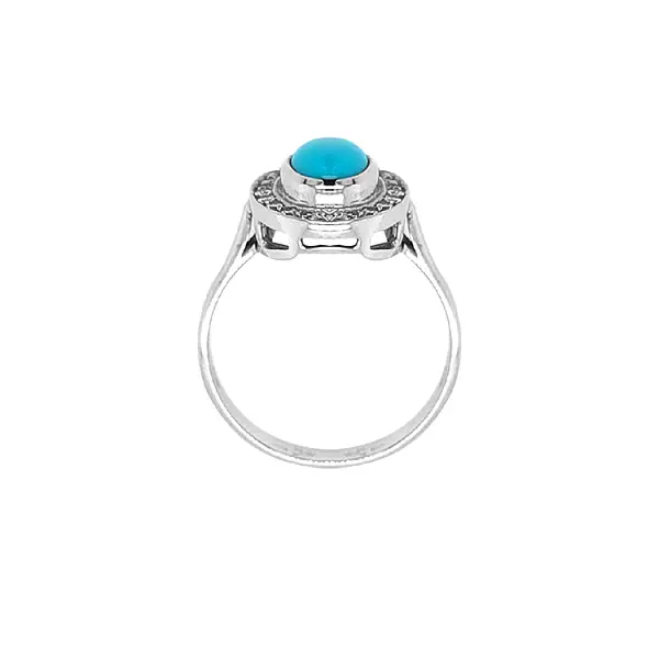 Золотое кольцо с бирюзой и цирконием