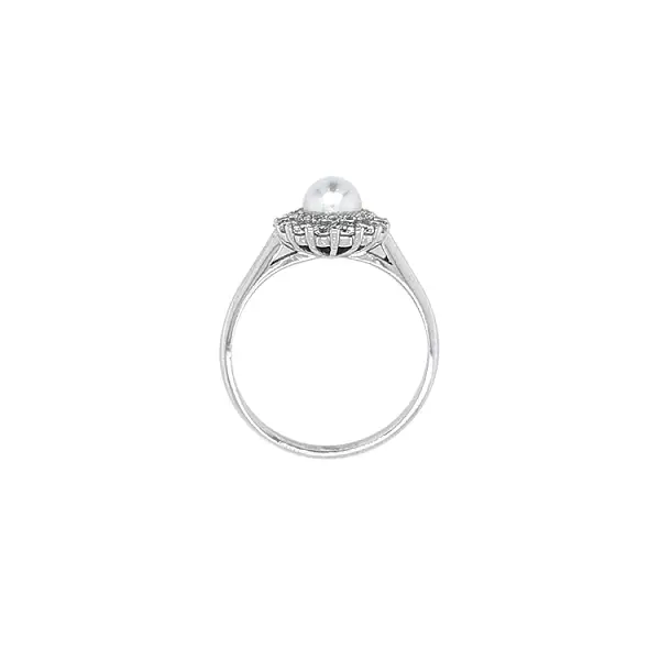 Кольцо с жемчужиной из белого золота