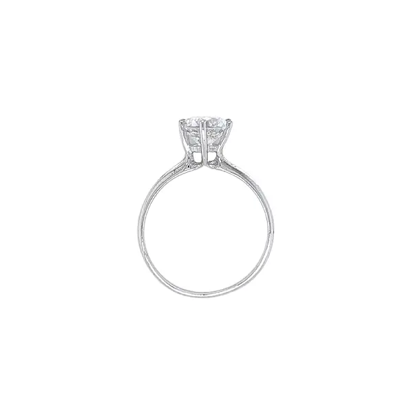 Помолвочное кольцо с цирконом из белого золота