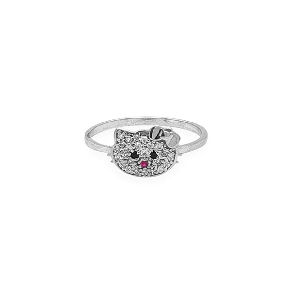 Золотое кольцо Hello Kitty с цирконами