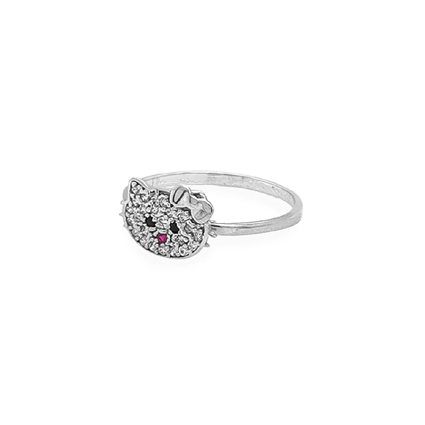 Золотое кольцо Hello Kitty с цирконами